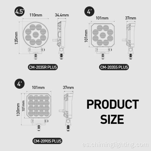 Luz de trabajo de automóvil cuadrado de 4 pulgadas Otros Accesorios de luz de automóvil 20 W LED de trabajo LED para camión